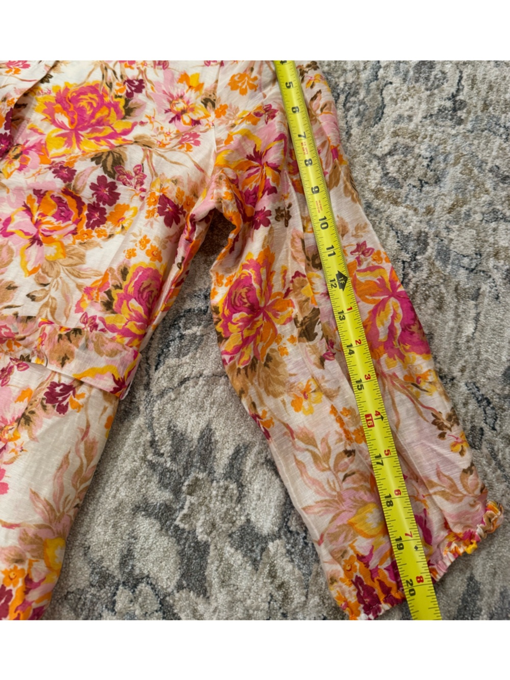 CeCe Spring Floral Button-Front Dress in Pink, Yellow & Cream - Picture 6 of 10